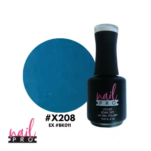 Nail Pro Esmalte Permanente X208 Azul Petróleo