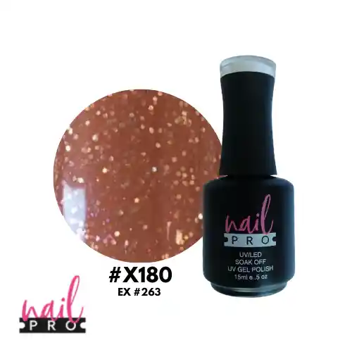 Nail Pro Esmalte Permanente X180 Café Glitter