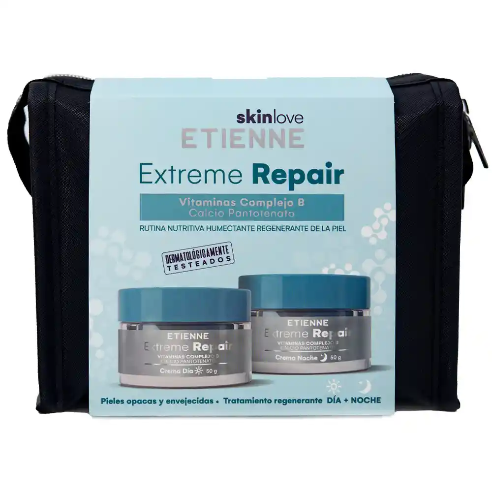 Estuche Extreme Repair Etienne Crema Dia 50 Gr + Crema Noche 50 Gr + Cosmetiquero