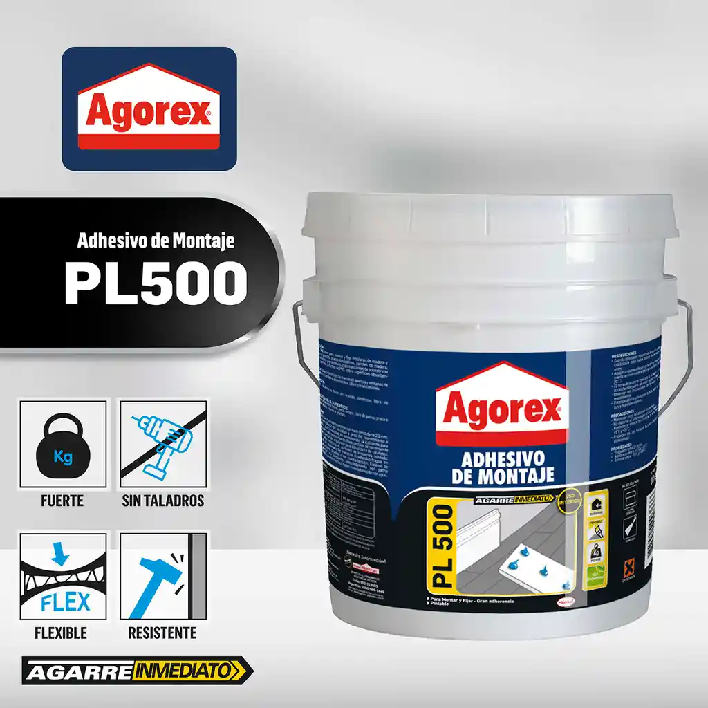 Adhesivo De Montaje Pl 500 Agorex 10 Kg