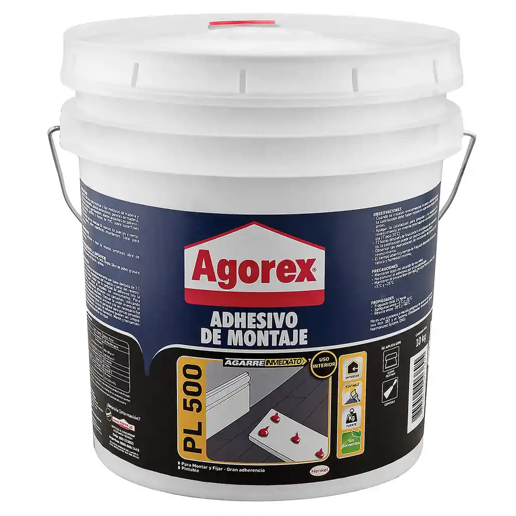 Adhesivo De Montaje Pl 500 Agorex 10 Kg