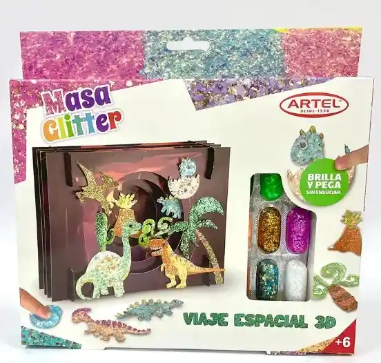 Set Glitter Dinosaurios 3d