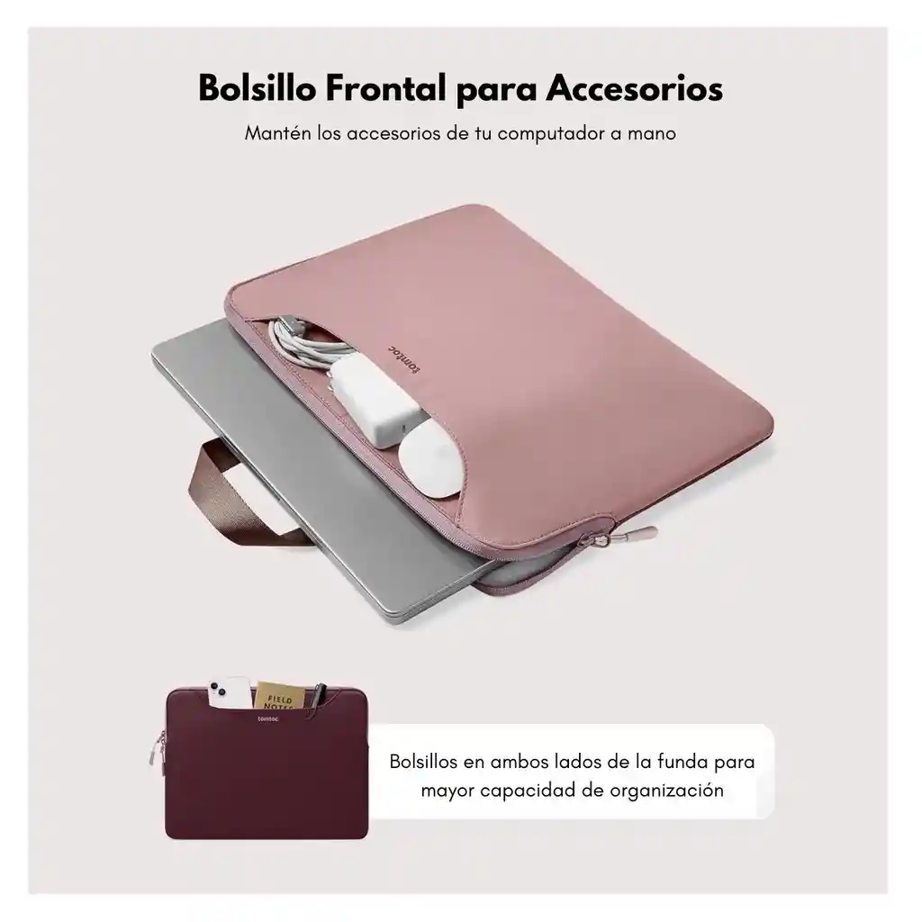 Tomtoc Funda Light-a21 Bicolor Notebook 15" - 16" - Rosado