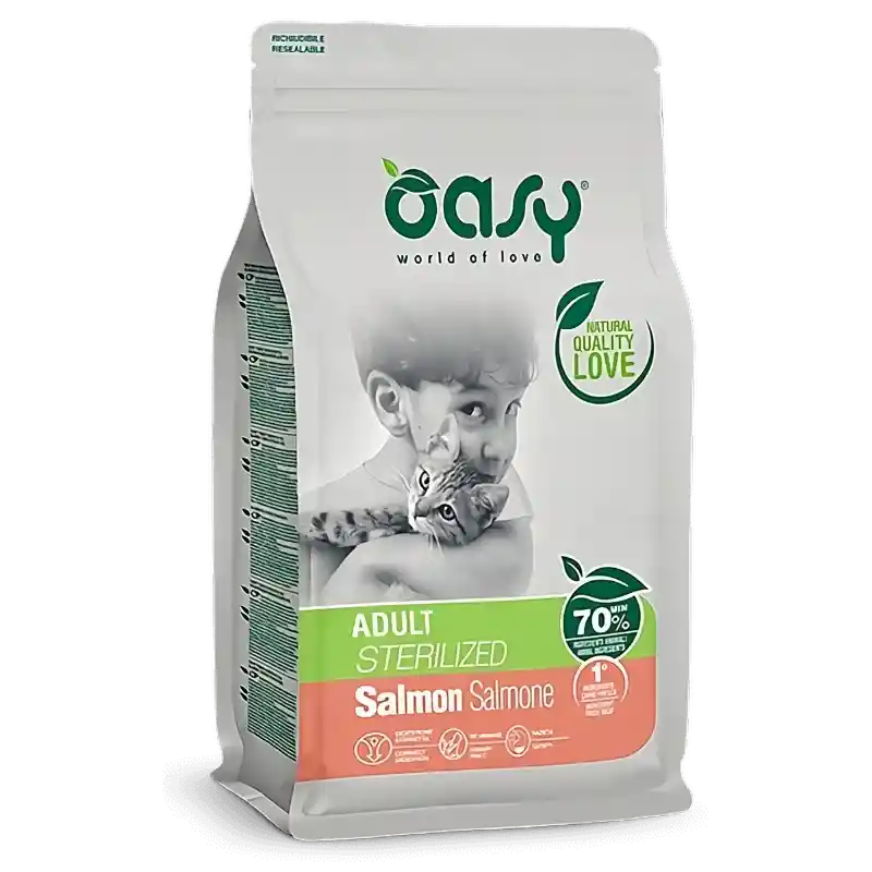 Oasy Lifestage Sterilized Salmon Gatos 1,5 Kg