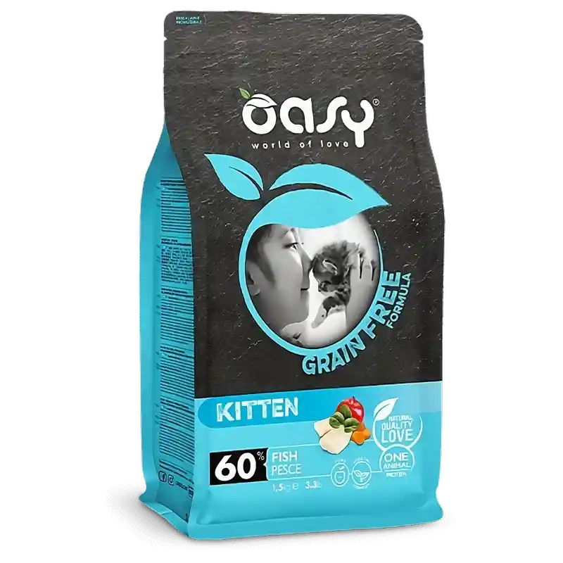 Oasy Gf Kitten Fish 1,5 Kg