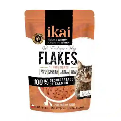 Ikai Deshidratado Flakes Salmón Gatos 40 Gr