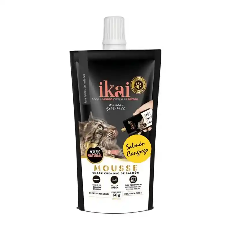 Ikai Mousse De Salmón Y Cangrejo Gatos 60 Gr