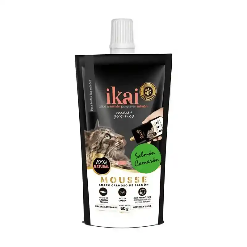 Ikai Mousse De Salmón Y Camarón Gatos 60 Gr