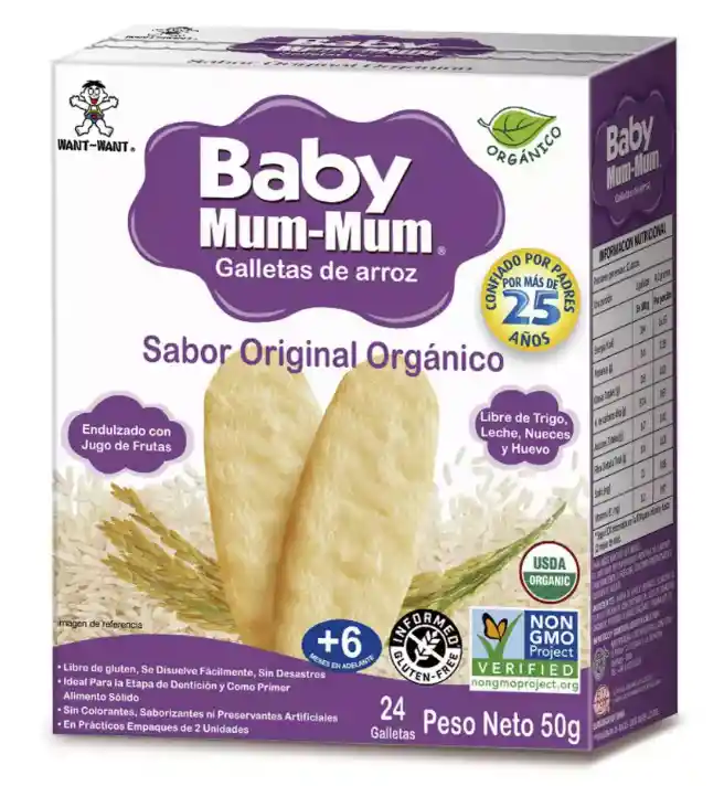 Baby Mum-mum Galleta De Arroz Para Bebe Sabor Original 50g