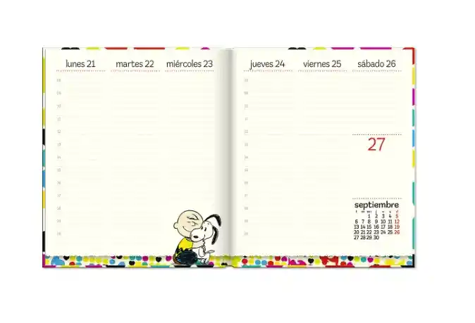 Agenda Snoopy Cuaderno Semanal 2024