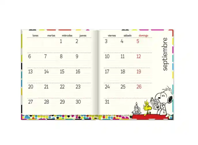 Agenda Snoopy Cuaderno Semanal 2024