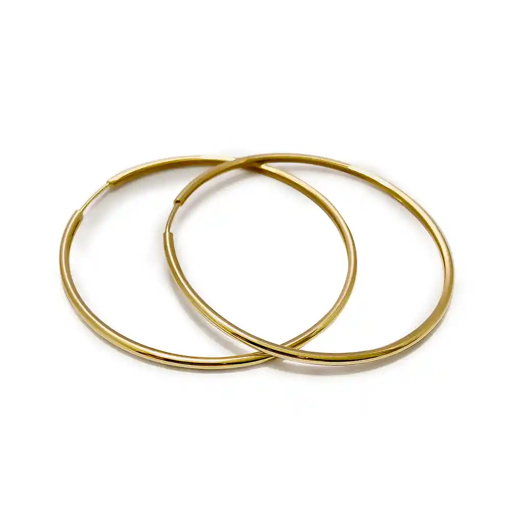 Aros Argolla 50mm Enchapado Oro 18k