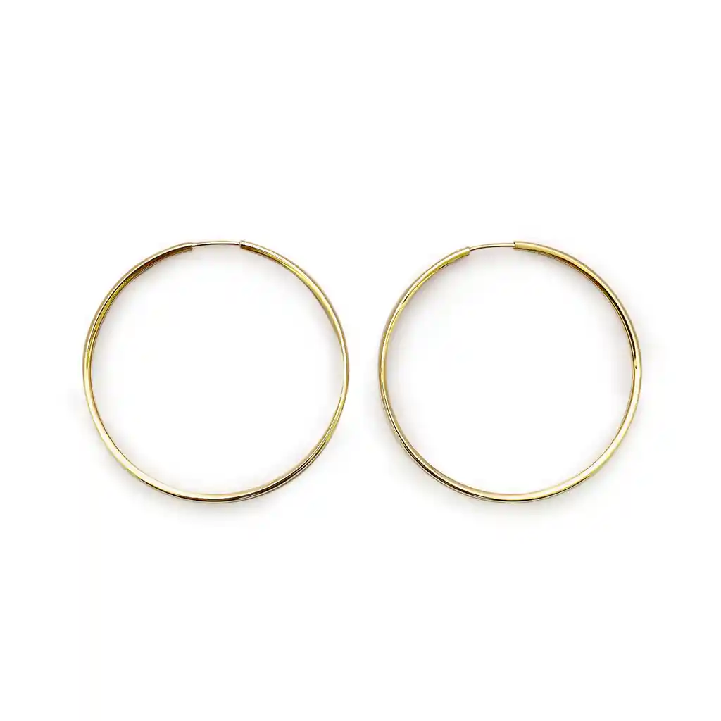 Aros Argolla 50mm Enchapado Oro 18k