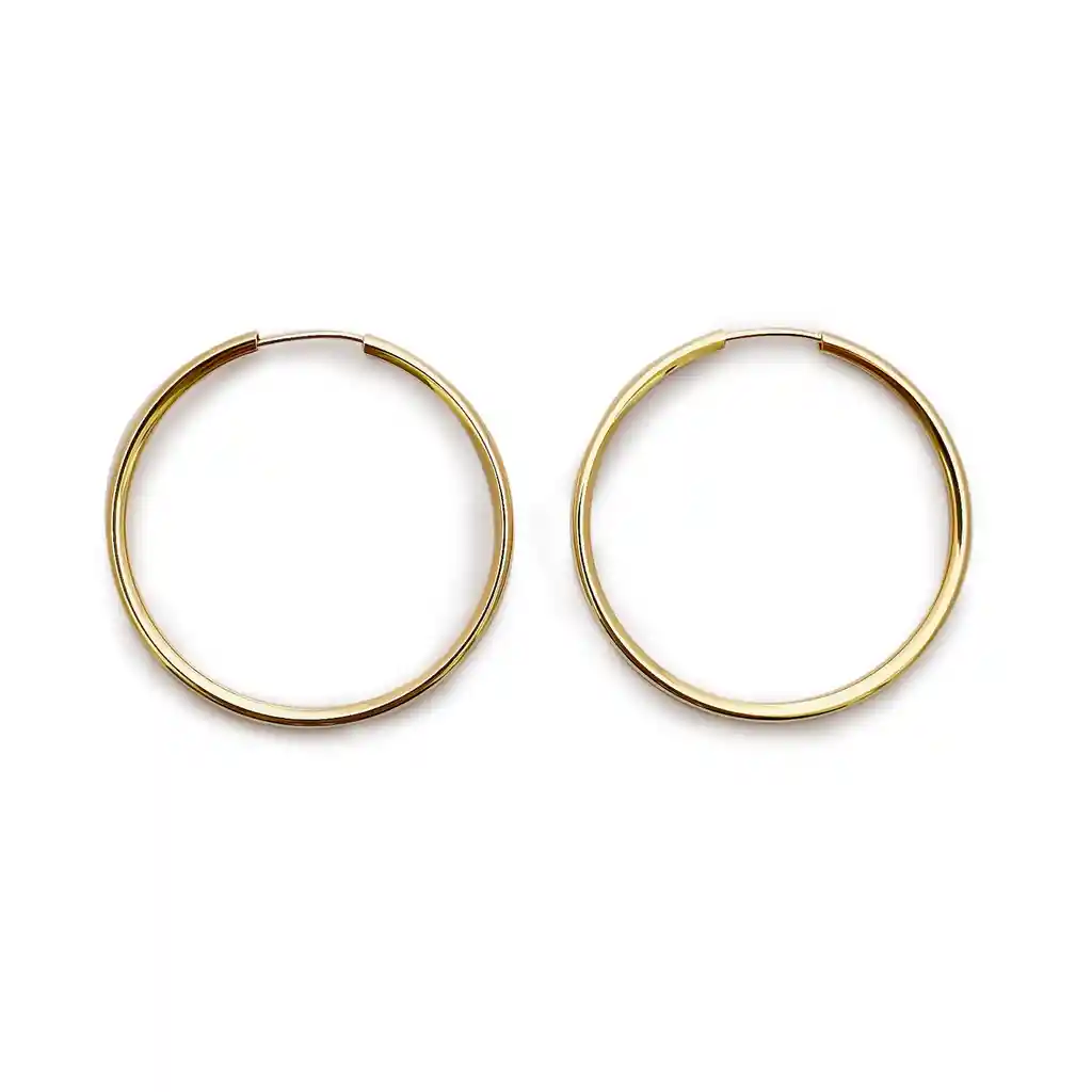 Aros Argolla 34mm Enchapado Oro 18k