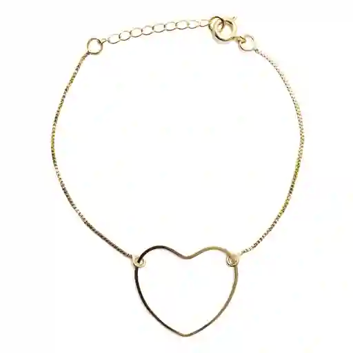 Pulsera Corazón Grande Enchapada Oro 18k