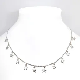 Collar Choker 12 Estrellas Plata Fina 925