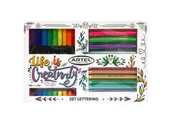 Set Lettering Marcadores Artel 20 Piezas Fineliner, Doble Punta, Destacadores