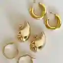 Aros De Acero Quirurgico Y Baño De Oro 18kt