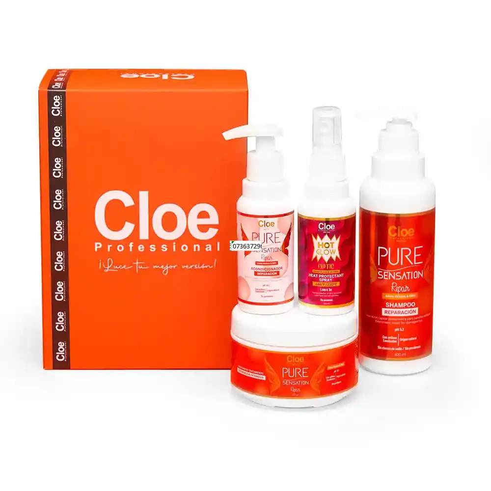 Kit Cloe Repair Shampoo Máscara Acondicionador Y Protector Térmico