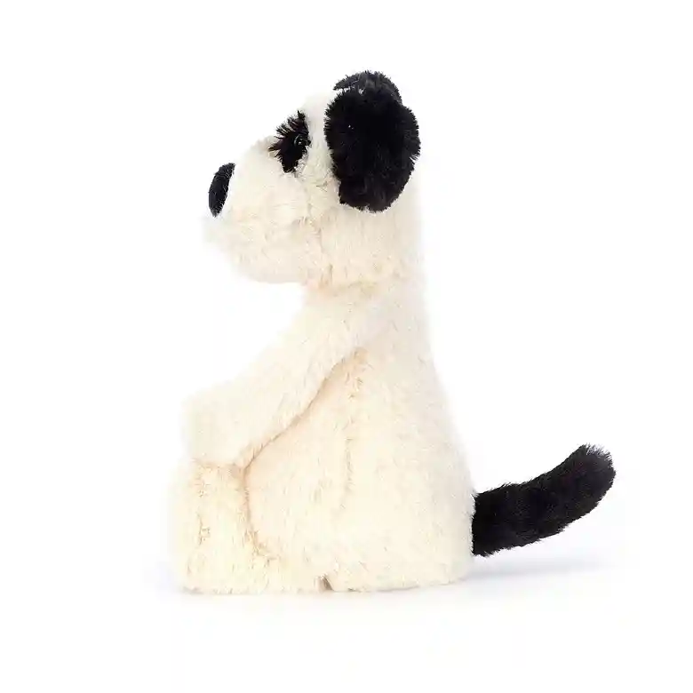 Peluche Pequeño Perro Blanco Negro