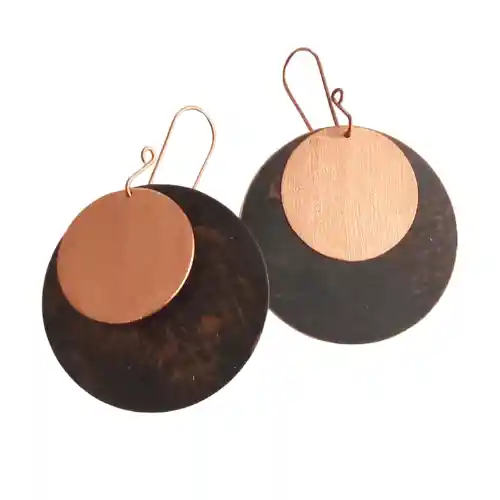 Aros De Cobre Círculo Negro