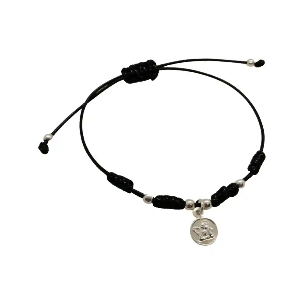 Pulsera Ángel De La Guarda Negra