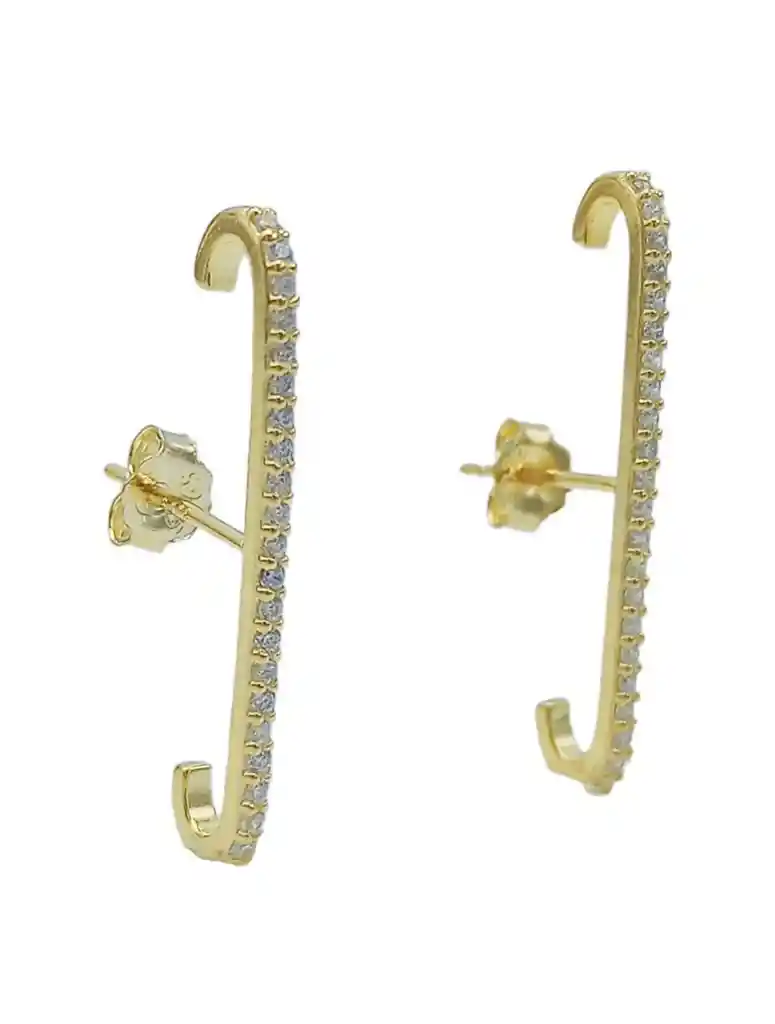 Aros Envolventes Modelo Monolito Plata S925 Chapada En Oro 18k