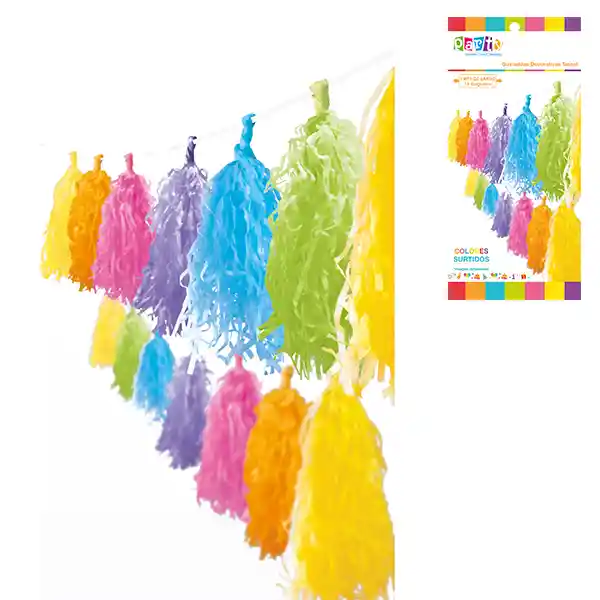 Guirnalda Tassel Multicolor 18 Unidades