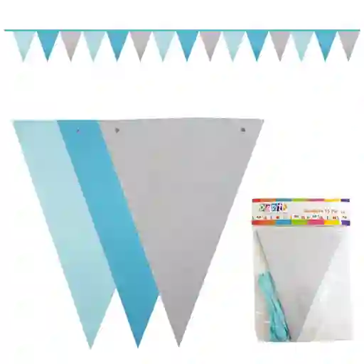 Banderin Gliter Plateado 15 Unidades