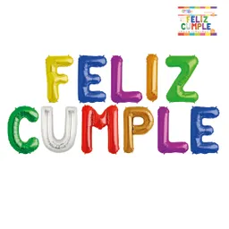 Globos Metalizados Letras Feliz Cumple 16" Multicolor