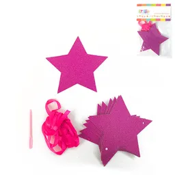 Guirnalda Estrella Glitter Fucsia