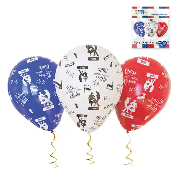 Globos Impresos Patrios 25 Unidades