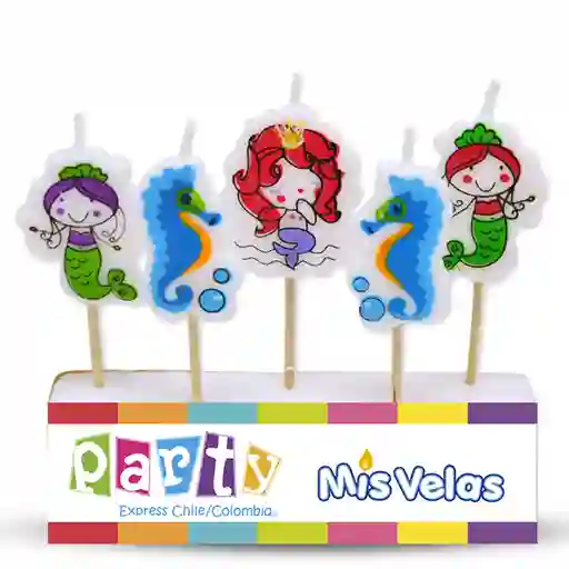 Vela Impresa Sirenas 5 Unidades