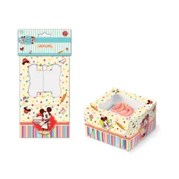 Cajas Para Cupcakes 11.4x7.5x11.8 Cms Minnie & Mickey 3 Unidades