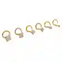 Set 6 Piercing Nostril Tipo S Punk Chapados En Oro 18k