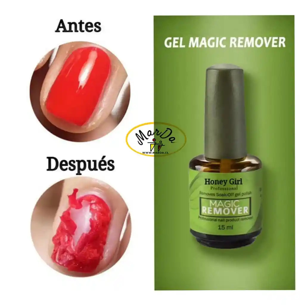 Removedor Magico Gel Esmalte Permanente Honey Girl 15 Ml