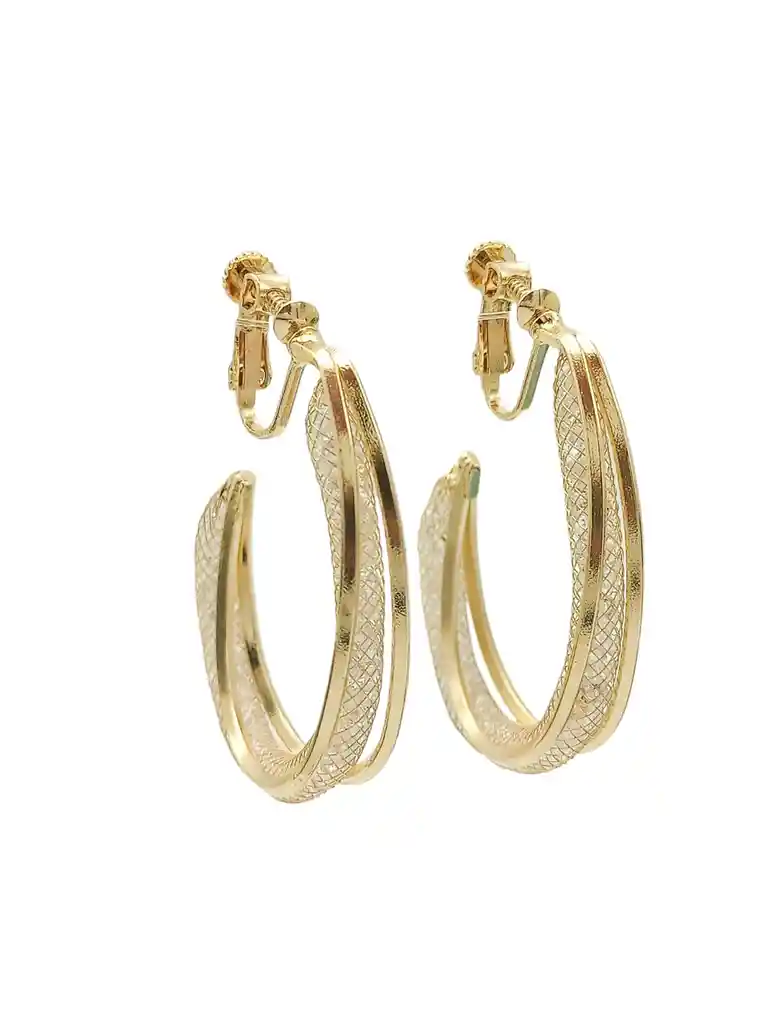 Argollas Sin Perforación Bañadas En Oro 14kl Earcuff