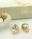 Aros A Presión Gota Espejo Bañada En Oro 14kl Sin Perforación Earcuff