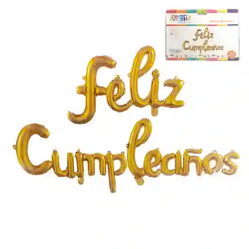 Globo Mylar "feliz Cumpleaños" Dorado