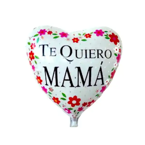 Foil 18" Corazon "te Quiero Mama" Flores Blanco