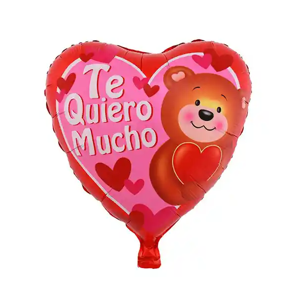 Globo Mylar 18" Corazon Osito "te Quiero Mucho"
