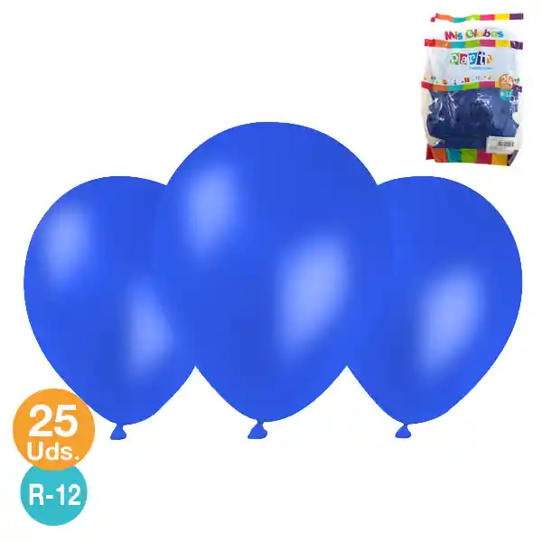 Globo #12 M.g. Standard Azul 25 Unidades