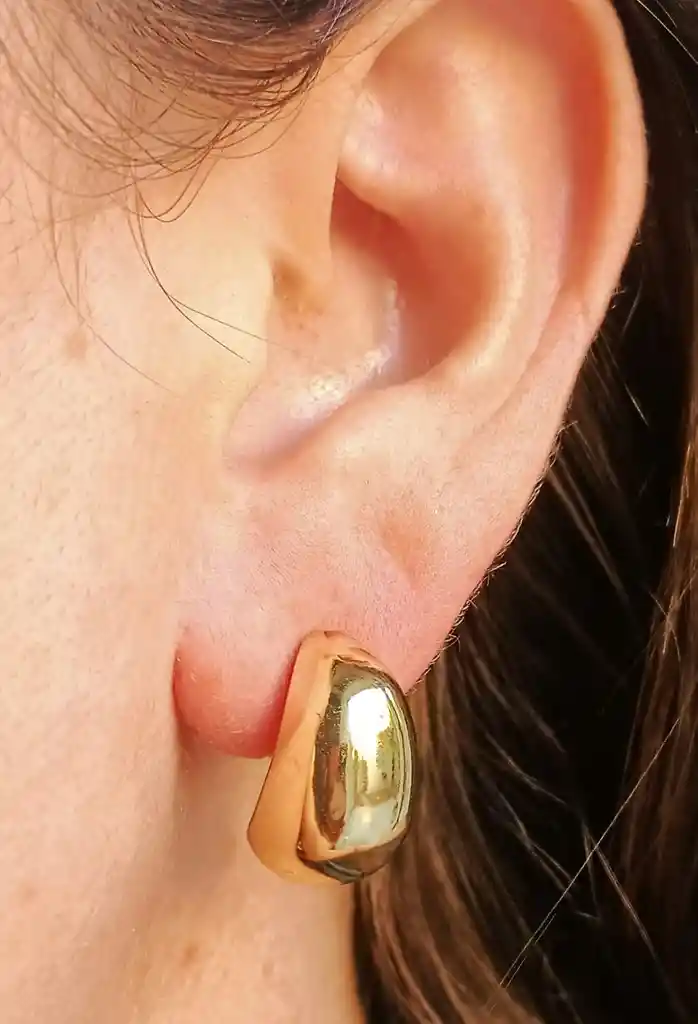 Aros Gota Huggies Chapado En Oro 18k Earcuff Sin Perforacion