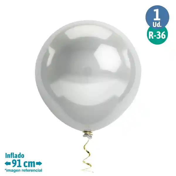Globo #36 M.g. Cromo Plateado 1 Unidad