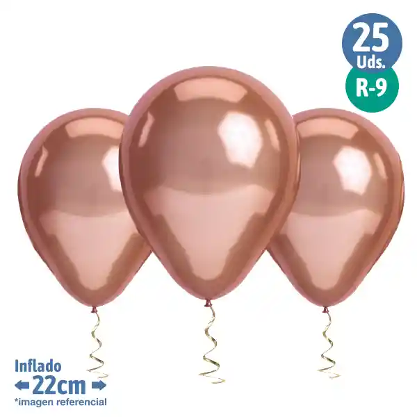 Globo #9 M.g. Cromo Rose Gold 25 Unidades