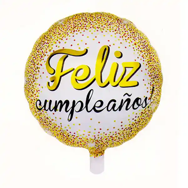 Globo Mylar 18" Redondo F.c Dorado/blanco