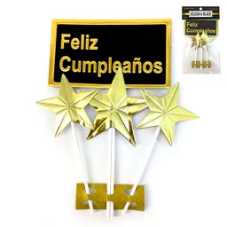 Set Pick Estrella 3 Piezas Feliz Cumpleaños