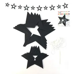 Adorno Colgar 10 Estrella Glitter Calada Negro