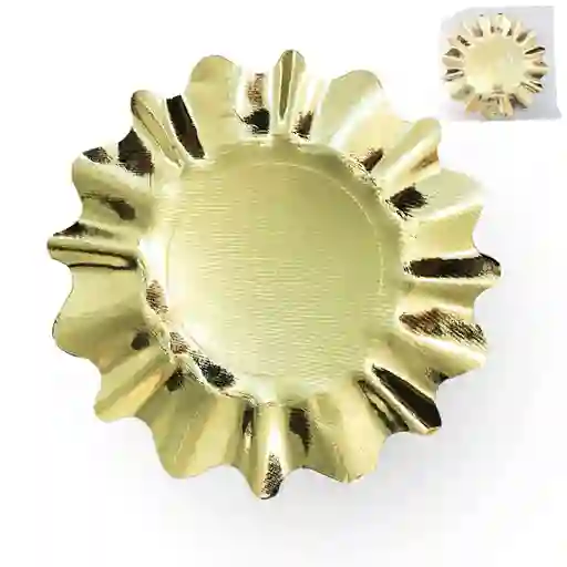 Bandeja Coctel Ondeada 30cm Dorado