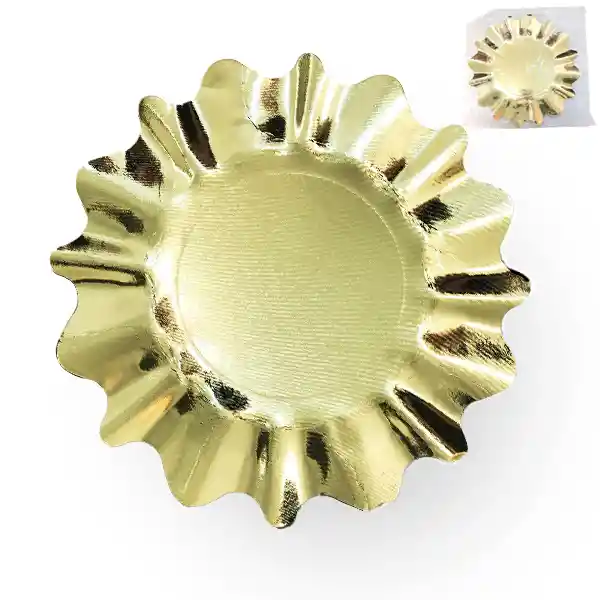 Bandeja Coctel Ondeada 30cm Dorado